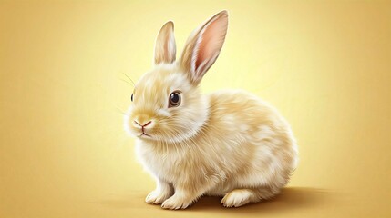 Obraz premium Cute Baby Bunny Isolated White and Brown Fluffy Rabbit Pets