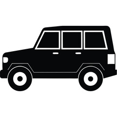 SUV window silhouette on white background