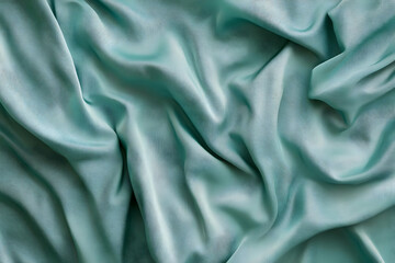 Fototapeta premium A close-up of wrinkled, soft fabric in a light blue hue, showcasing texture and flow.