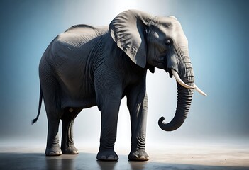 Fototapeta premium Majestic Elephant in a Dramatic Desert Setting. Generative AI