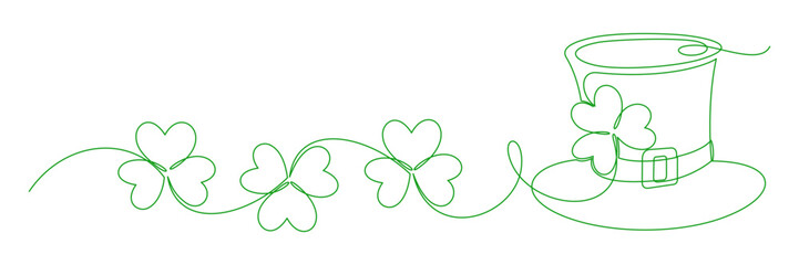 Saint Patrick's Day and clover line art style illustration vector 2