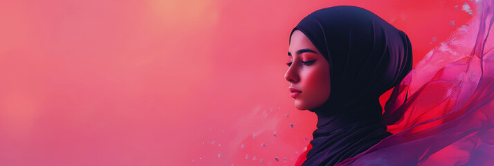 World Hijab Day, Muslim traditional women's clothing, girl in hijab