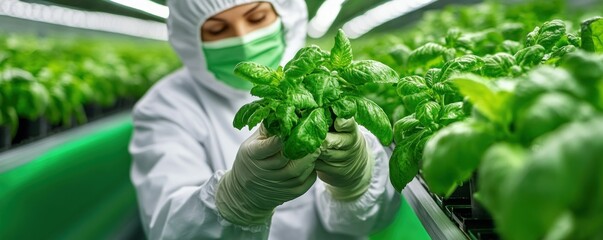 Explore the future of farming with advanced vertical farming techniques where technicians are upgrading specialized tools, symbolizing the engineering advancements that make efficient food production