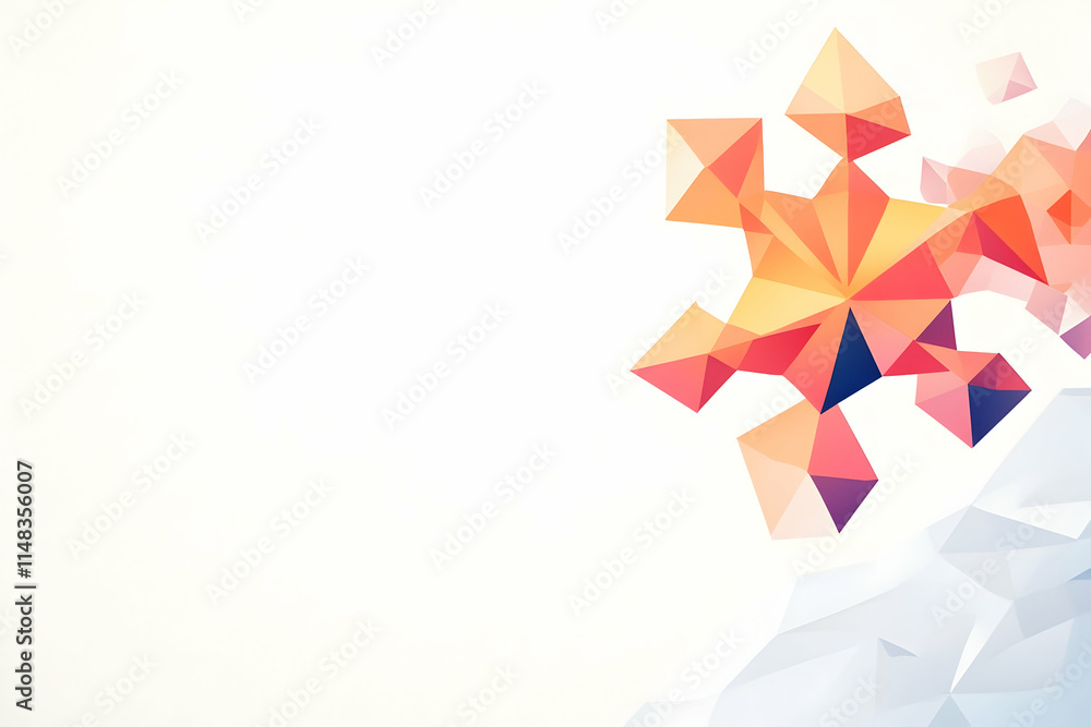 Poster abstract orange low poly design element on white background for presentation.