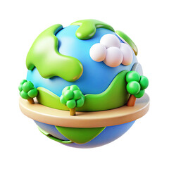 Fototapeta premium environment icon 3d cartoon style illustration 