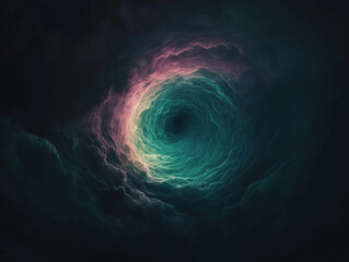 Ein faszinierender Wirbel im tiefen Weltraum mit leuchtenden Farben

