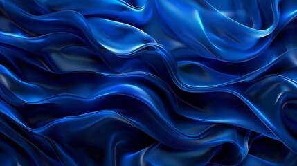 Obraz premium Textured blue waves create a vibrant visual of flowing fabric in a dynamic composition