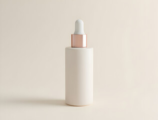 Elegant Skincare Serum Bottle on Minimalist Background for Beauty Branding