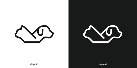 Simple Dog Cat Logo Design. Pet Logo Design Template.