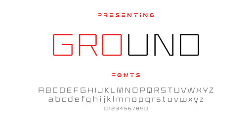 Creative font. Modern abstract digital tech font. Logo creative font, type, technology, movie, digital, music, movie. Fonts and illustration in vector format.