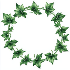beautiful green ivy wreath , perfect for decoration or design