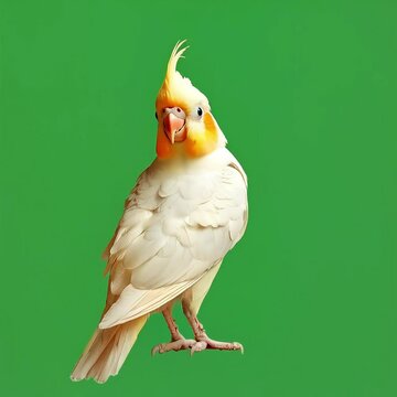 A cockatiel on a green screen, green screen video stock.
