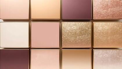 Elegant Gold Framed Makeup Palette Shades