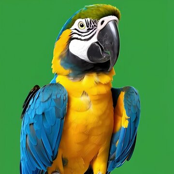 A parrot on a green screen, green screen video stock.