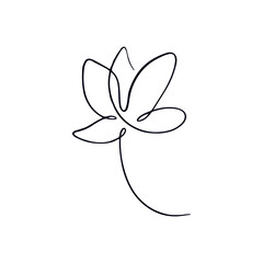 Minimalist Line Art Flower Illustration