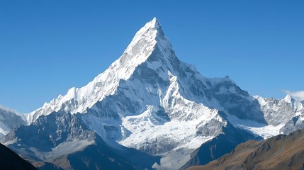 Naklejka premium Snowy mountain peak. (1)