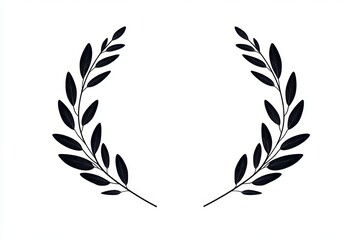 Obraz premium A clean icon of a wreath with simple geometric flowers, rendered in monochrome tones