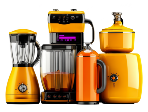 Orange Kitchen Appliances  Blender  Coffee Maker  Juicer