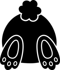Isolated bunny butt silhouette.
Cute rabbit Tail icon.
Transparent background.