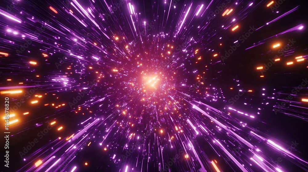 Poster neon lights exploding from center.