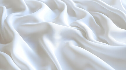 Obraz premium A smooth, white satin fabric draped elegantly, showcasing its soft texture and sheen.