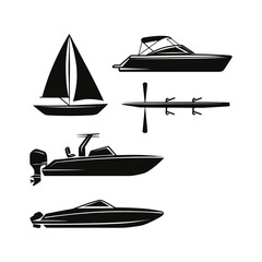 Set of black ship icon