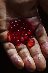 Intense Close-Up of Blood Blister