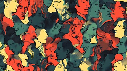 Many faces, diverse people.