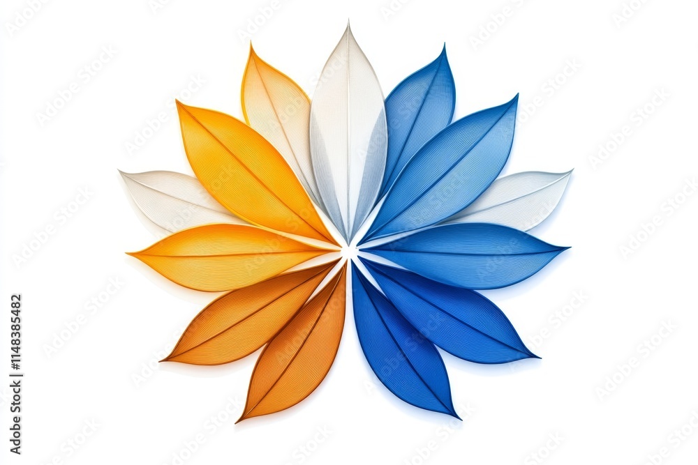Poster A simple depiction of overlapping circles forming a geometric flower, created with bold lines and gradient colors on a white background