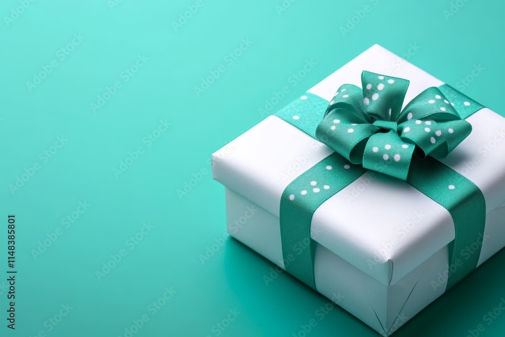 Aufkleber a simple geometric illustration of a wrapped gift with symmetrical patterns, rendered in soft pastel