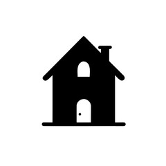 A cool house icon for living silhouette on white background