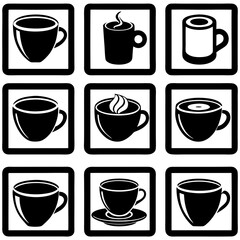 Abstract Love-Themed Coffee Cup Art with Curved Lines and Simple Elegance