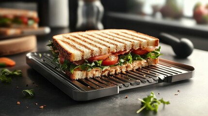 Freshly Grilled Sandwich on a Plate