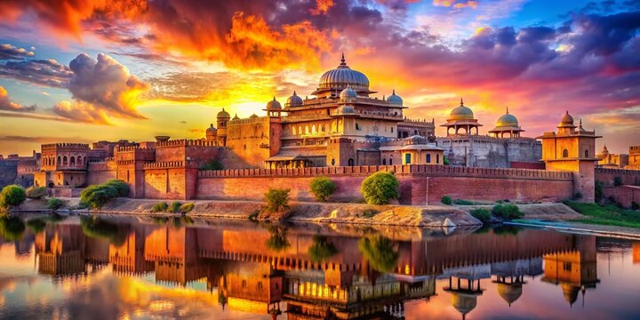 Surreal Junagarh Fort Bikaner Rajasthan India: Dreamlike Architecture, Magical Sunset, Fantasy Landscape