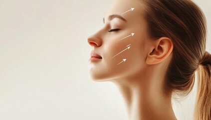 Fototapeta premium Achieve Youthful Skin: Lifting and Tightening Facial Contour Naturally, Enhancing Beauty with Simple Techniques