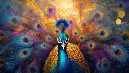 Obraz premium peacock feather close up