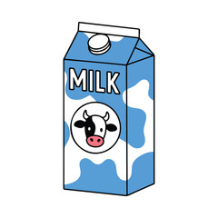 Tall vanilla milk carton clipart. Cute flat vector illustration of vanilla-flavored dairy drink. Ideal for prints, signs, and symbols. Simple and charming design.