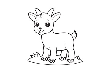 Goat line art vector illustration, Goat silhouette vector 