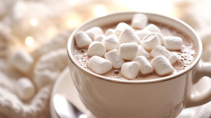 cup of hot chocolate with marshmallows and cinnamon