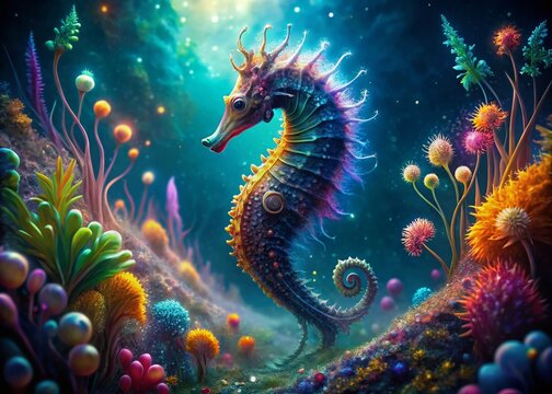Surreal Sea Horse Photography: Dreamlike Underwater Seahorse Images, Fantasy Seahorse Art