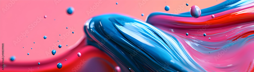 Poster abstract colorful paint swirl background, vibrant hues intertwine, creating a dynamic and visually s