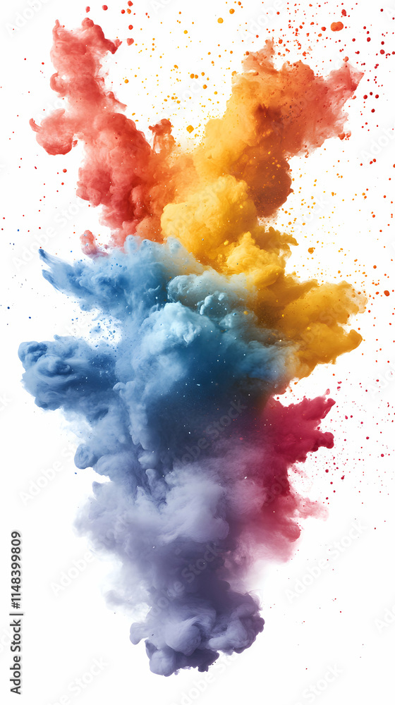 Aufkleber abstract colorful ink explosion, vibrant hues in dynamic motion, creating a stunning visual masterpi