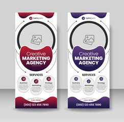 Corporate Business Roll-up banner or business rack card Design templates