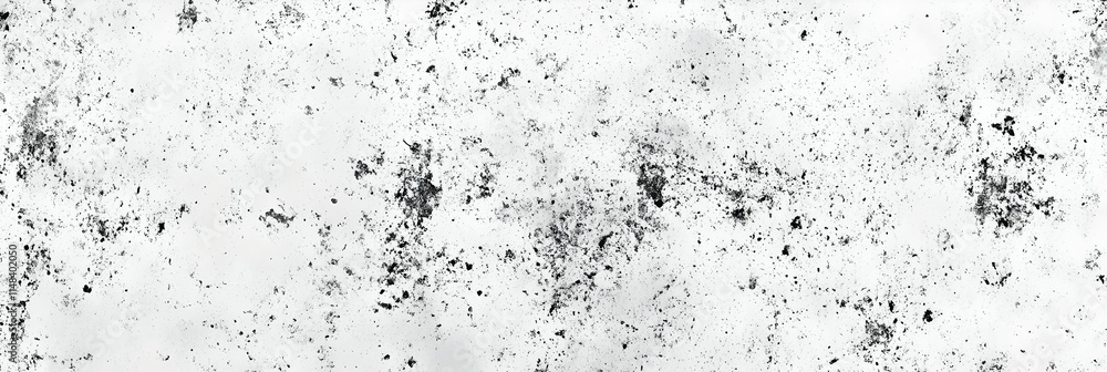 Poster abstract black and white grunge texture, distressed surface background with random speckles and spot