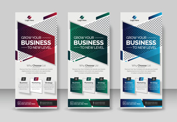 Corporate Business Roll-up banner or business rack card Design templates
