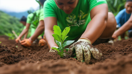 Residents plant trees in rural area for sustainability