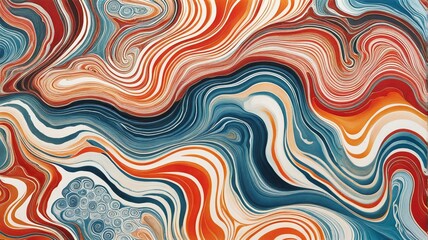 Obraz premium Chinese wall art - marbleized effect background