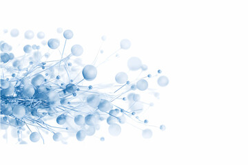Abstract Blue Spheres Network, Interconnected Nodes Forming a Complex System, Elegant Design for Backgrounds