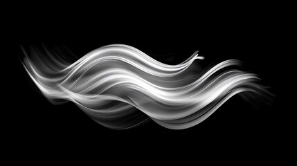 White, flowing, wavy pattern on black.