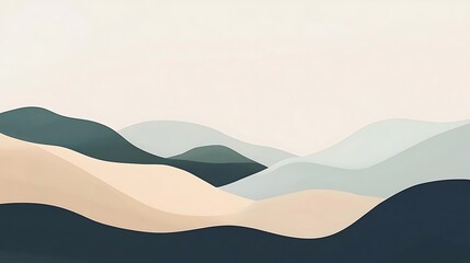 Abstract pastel mountain layers.